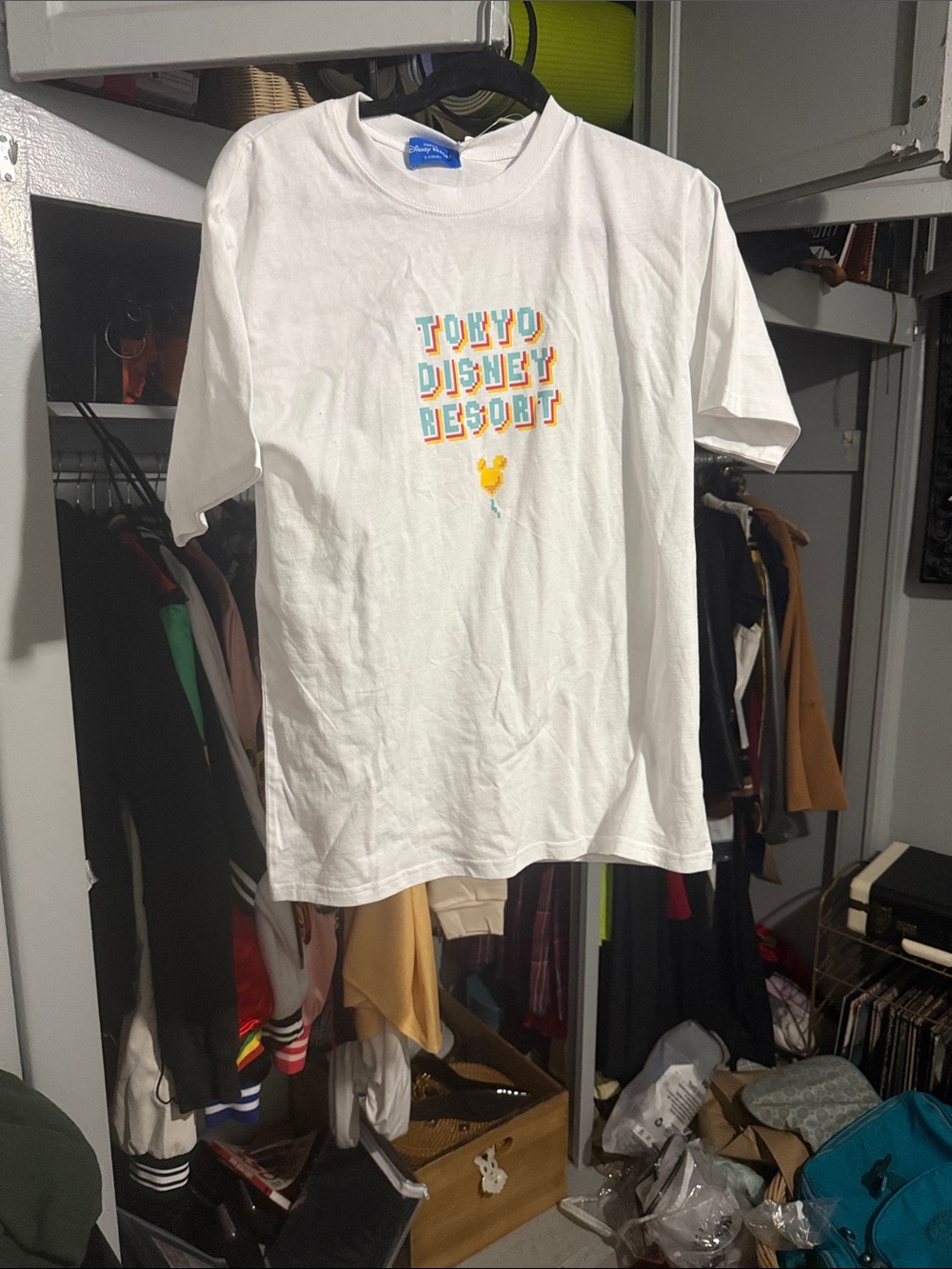Disney White Short Sleeve Tee with Multicolor Tokyo Disney Resort Graphic